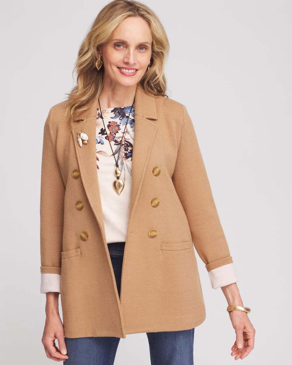 Chico's Single Button Blazer Size 2 (12)